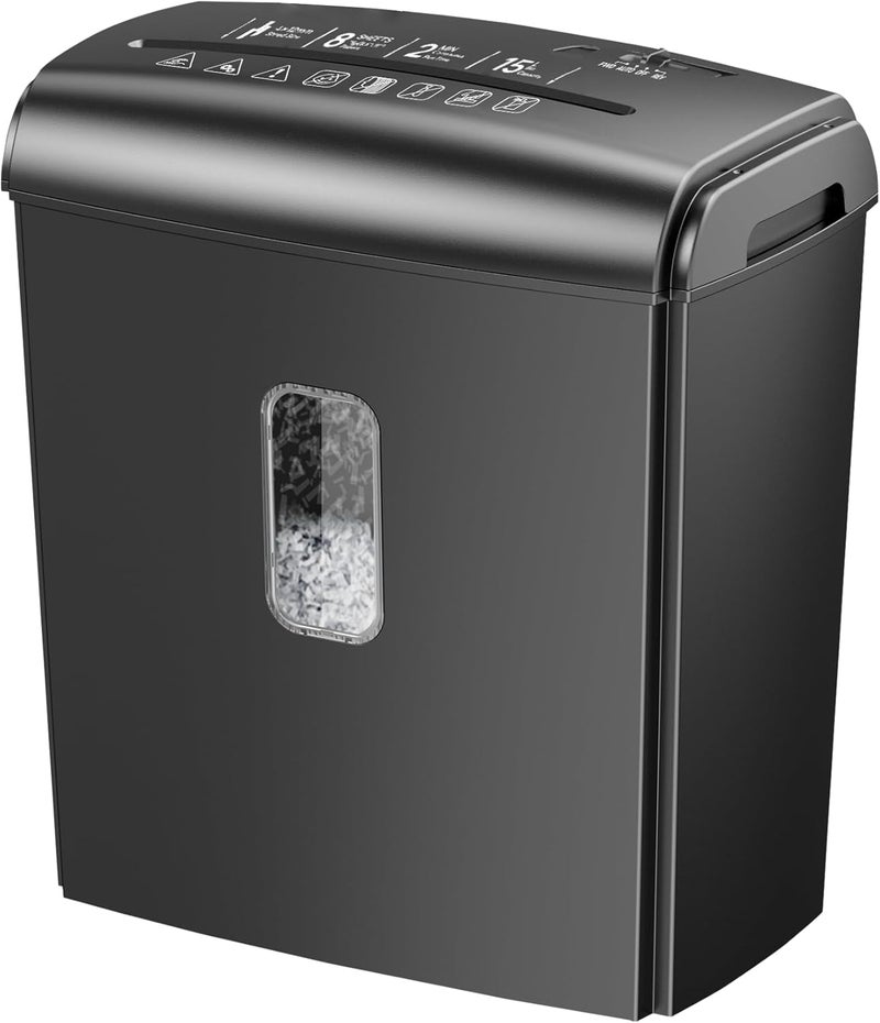 Locksworth 8-Sheet Micro-Cut Paper Shredder, P4 High Security, 4 Gallon Bin, 2-Minute Continuous Run, Home & Small Office Use - Image 1